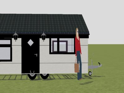 cream tiny home 18 x 8 x